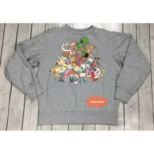 Official Nickelodeon (2019) 90's Nick Toons character sweatshirt unisex S gray